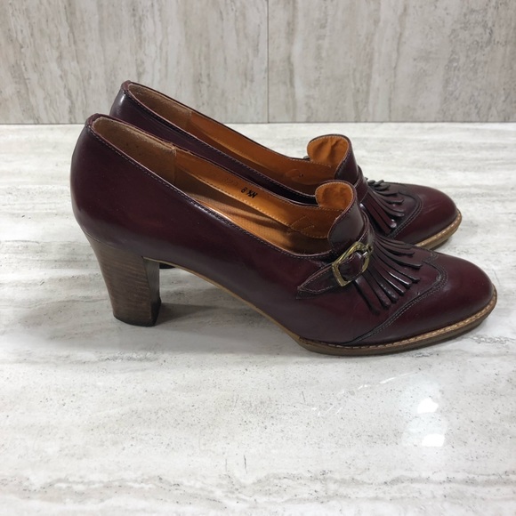 Etienne Aigner Shoes - Etienne Aigner Vintage Fringe Burgundy Heels